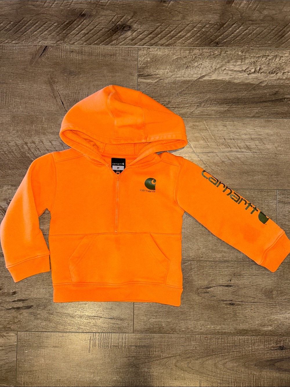 CARHARTT HOODED SWEATSHIRT SIZE 3T ORANGE
